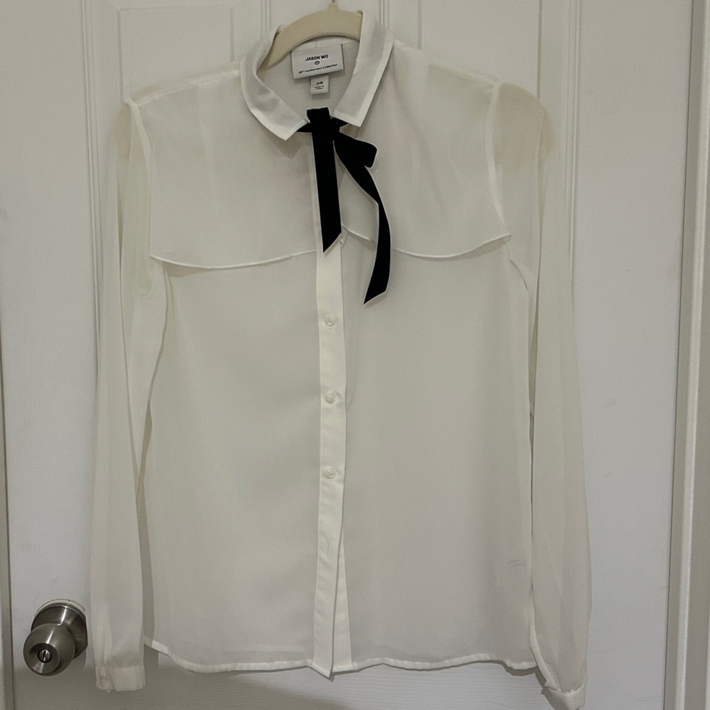 Jason Wu Cream Blouse with Black Bow
